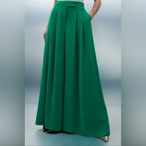 Karen Millen Pants - Karen Millen green wide leg tailored trouser pants